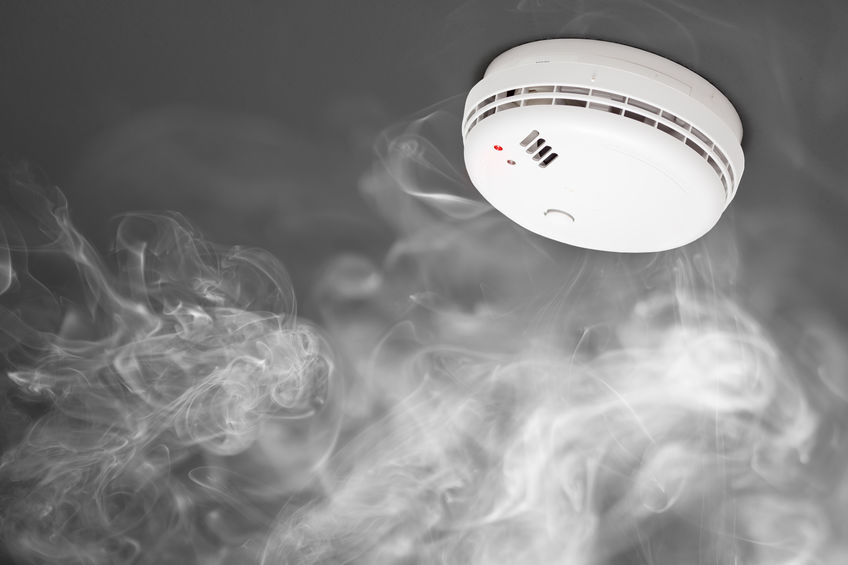 Charlotte carbon monoxide detector of fire alarm in action